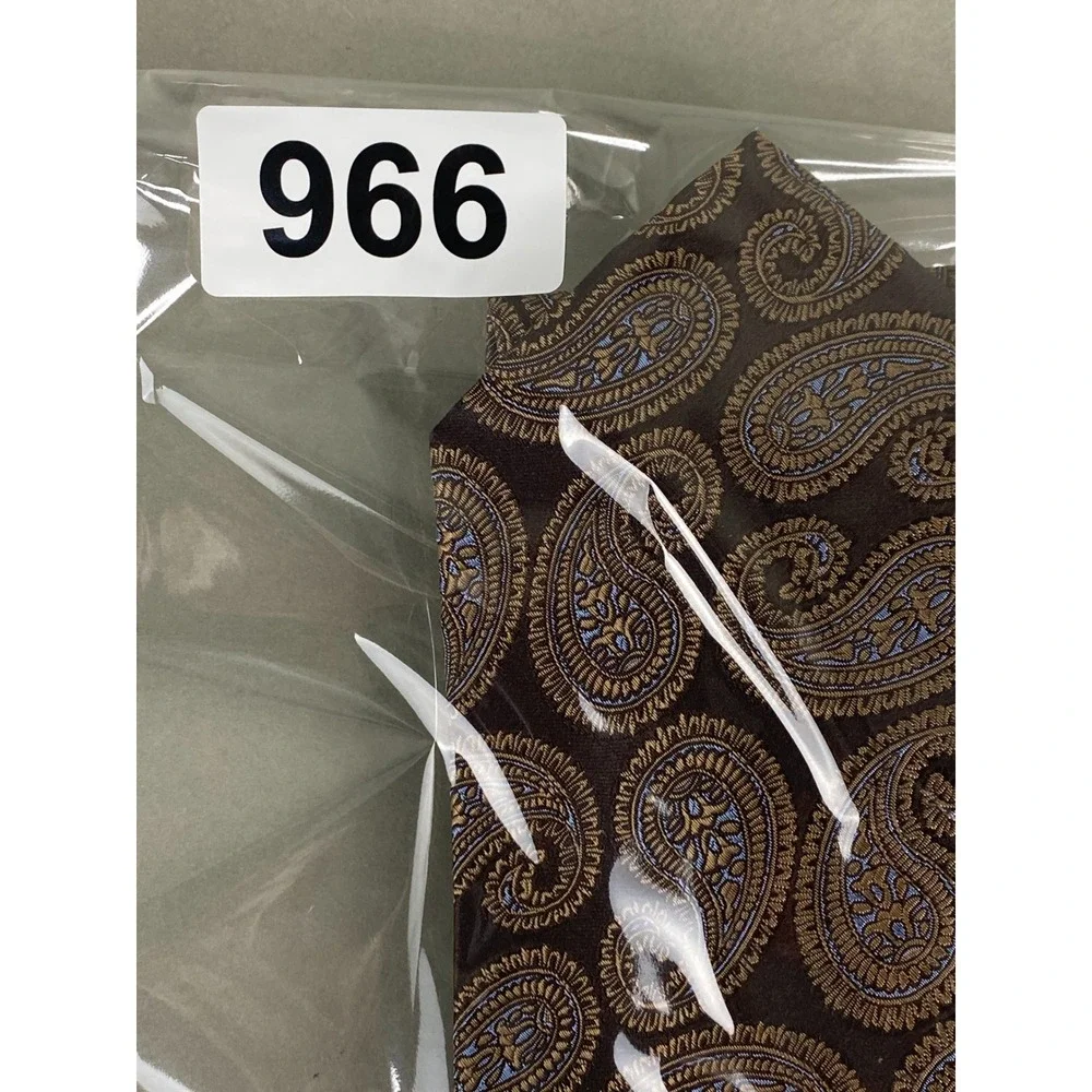 Club Room Mens Tie Paisley Brown Gold Blue Designer 100% Silk NWT 58x4